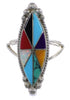 Southwest Multicolor Sterling Silver Ring Size 5-3/4 EX51433
